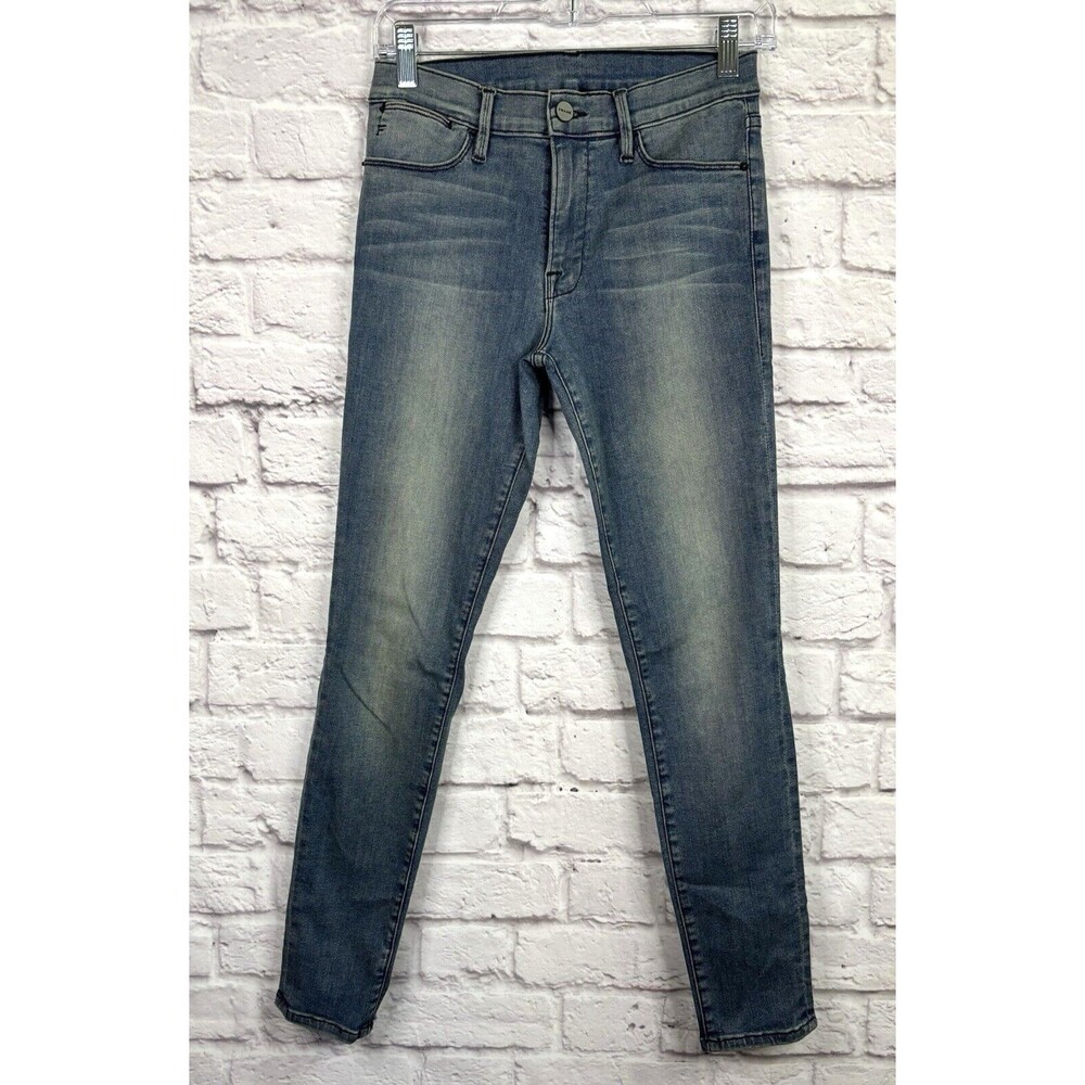 FRAME Denim Jeans Medium Wash Blue Ankle Le Skinny Soft Stretch Distressed Sz 27